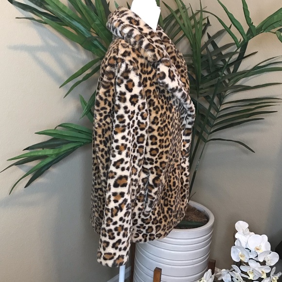 Halogen Leopard Print Faux Fur Coat - XS/S - Picture 7 of 16